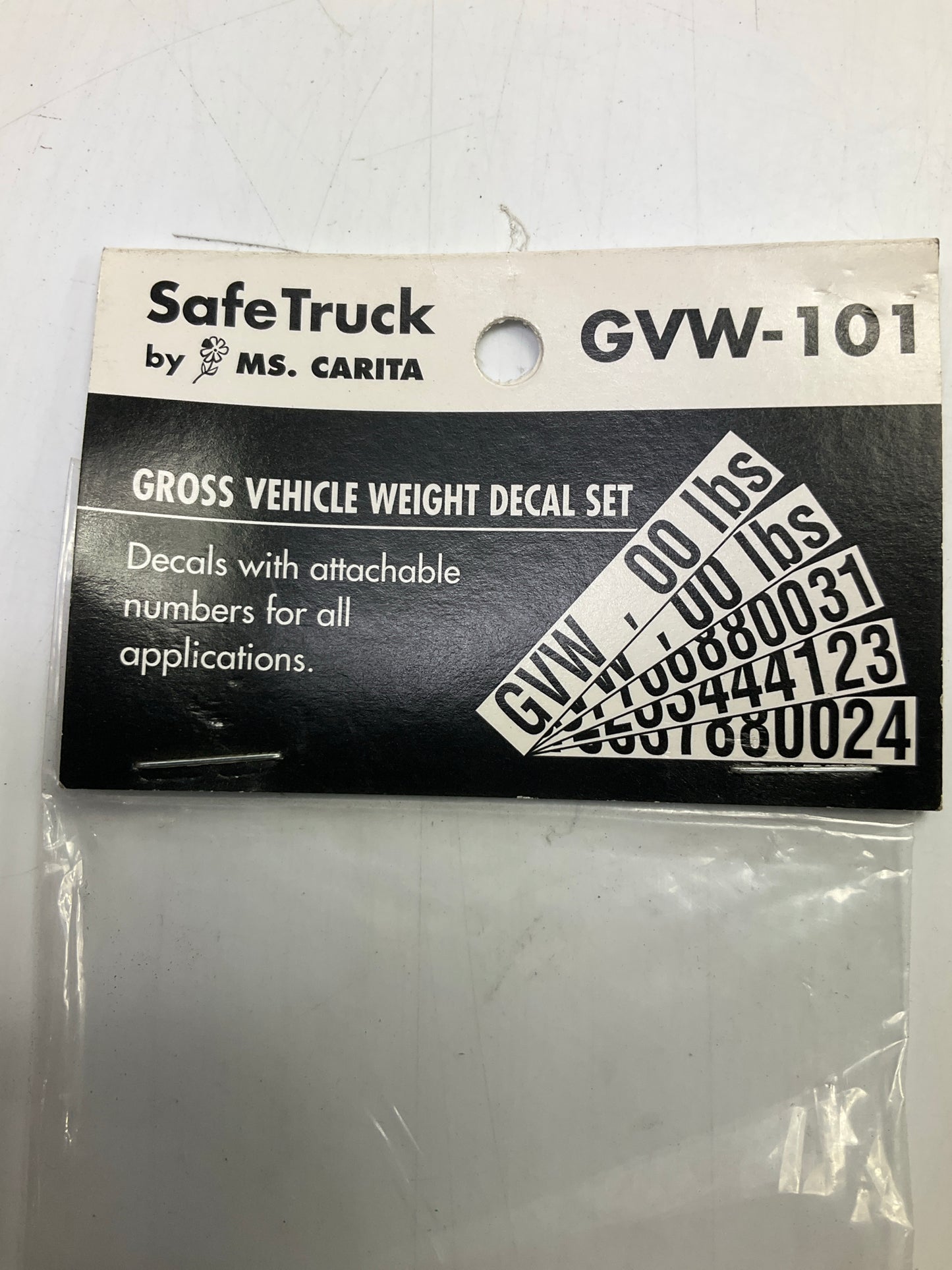 10 Pack - Ms Carita GVW101 Gross Vehicle Truck Trailer Weight Number Kit Lbs DOT