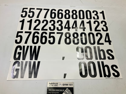 Ms Carita GVW101 Gross Vehicle Truck Trailer Weight Number Kit Lbs DOT