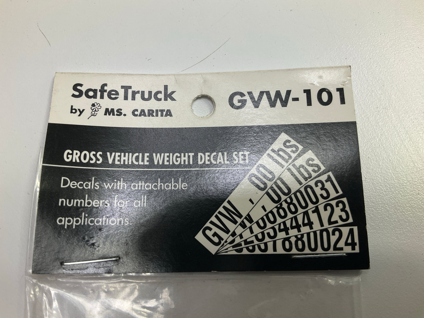 Ms Carita GVW101 Gross Vehicle Truck Trailer Weight Number Kit Lbs DOT