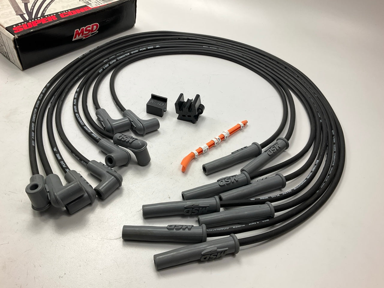 Missing 45 Degree Connectors MSD 32073 Super Conductor Spark Plug Wire Set 8.5mm