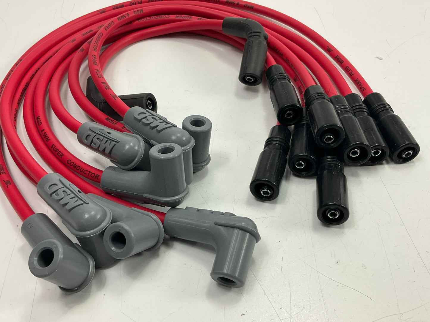 MSD 32169 Super Conductor 8.5mm Spark Plug Ignition Wire Set, Red