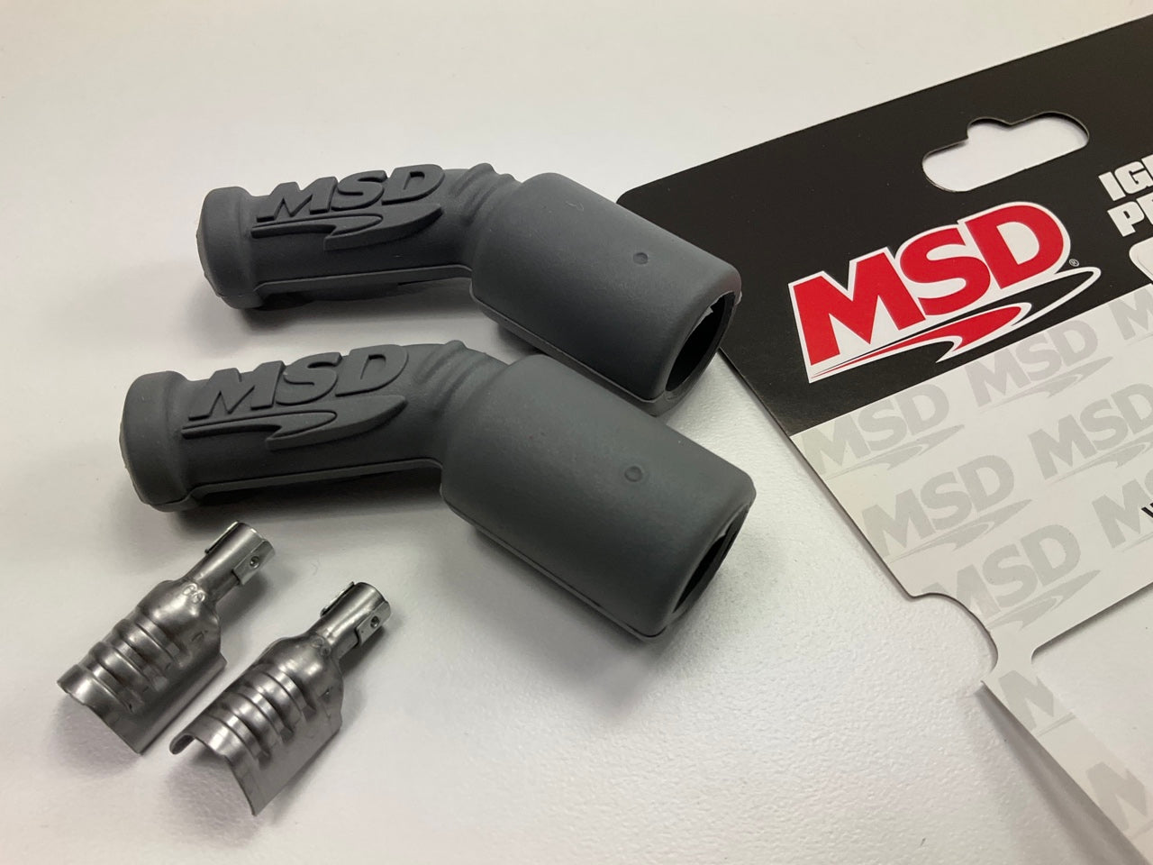 MSD 3304 Spark Plug Wire Boot And Terminal Gray LS Coil Pack 45 Degree, 2 / PACK