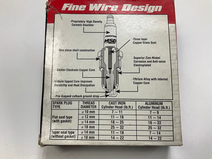 (4) MSD 37234 Spark Plugs - 1995 Ford Mustang SVT Cobra R