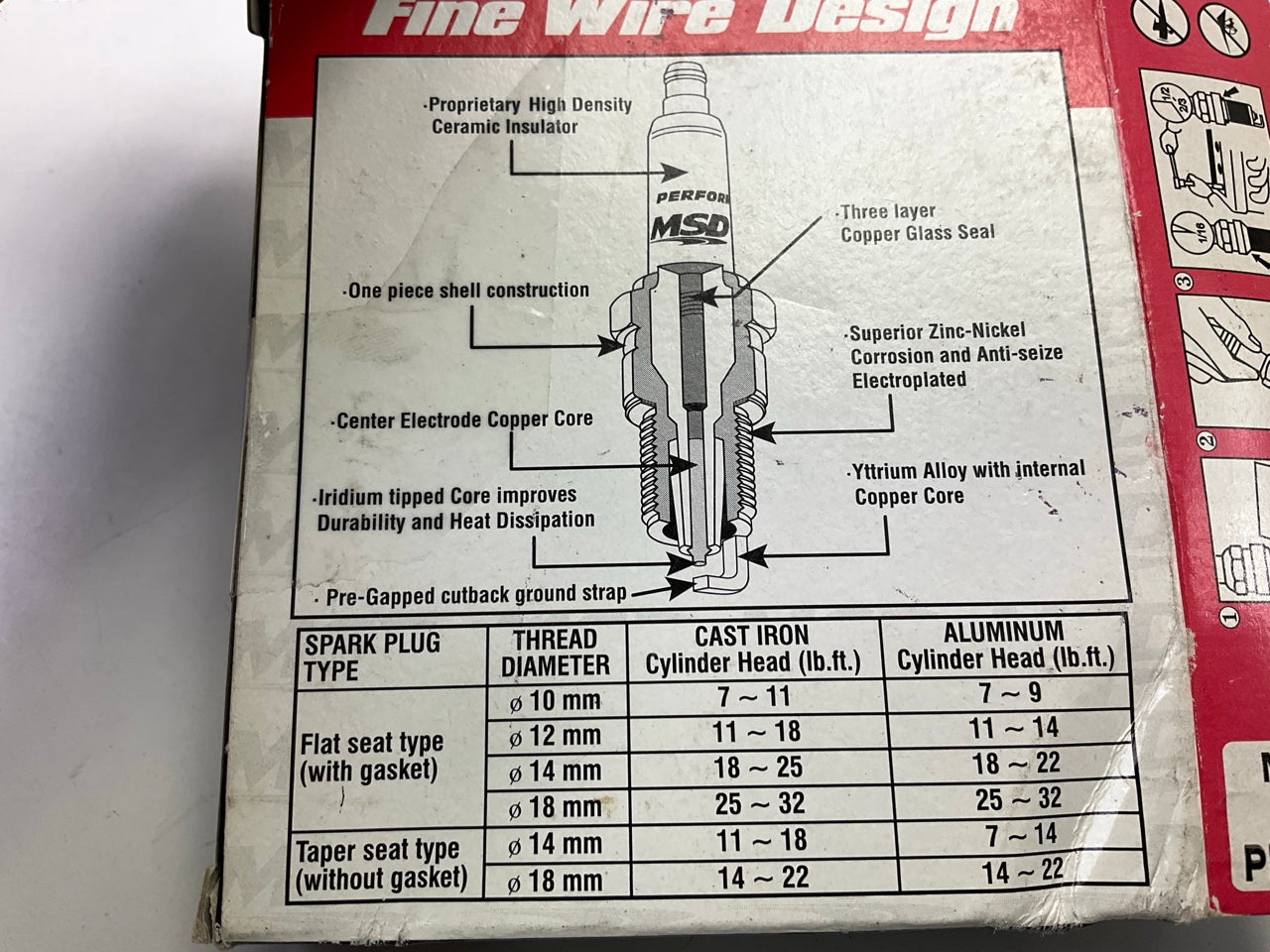 (8) MSD 37234 Spark Plugs - 1995 Ford Mustang SVT Cobra R