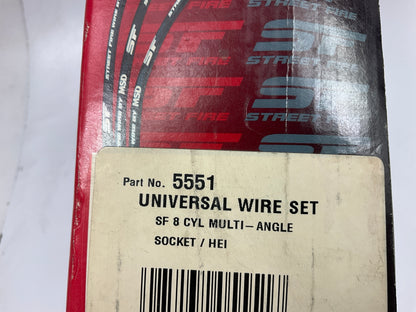 MISSING Boots & Terminals, MSD 5551 Street Fire 8mm Ignition Spark Plug Wire Set