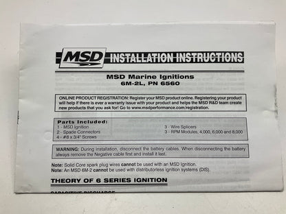 MSD 6560 6M-2L Marine Certified Ignition Control Module With Rev Limiter