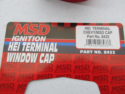 MSD 8433 Red, V8 Distributor Cap With HEI Terminals And Spark Plug Wire Retainer