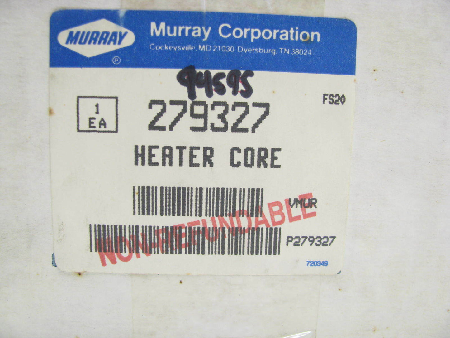 Murray 279327 Heater Core