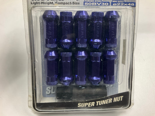 Muteki SR48 Extended Open Ended Wheel Tuner Lug Nuts Chrome Purple 12x1.5mm