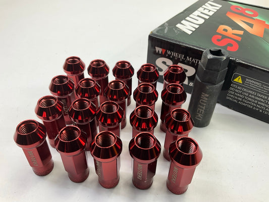 Muteki 32906R SR48 Extended Open Ended Wheel Tuner Lug Nuts Chrome Red 12x1.5mm