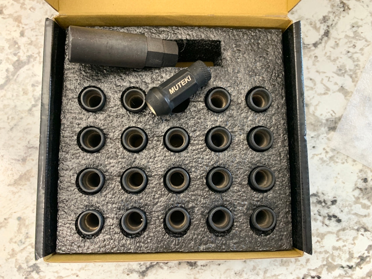 (20) Muteki 32906B SR Series Black 12mm X 1.5mm SR48 Open End Lug Nut Set