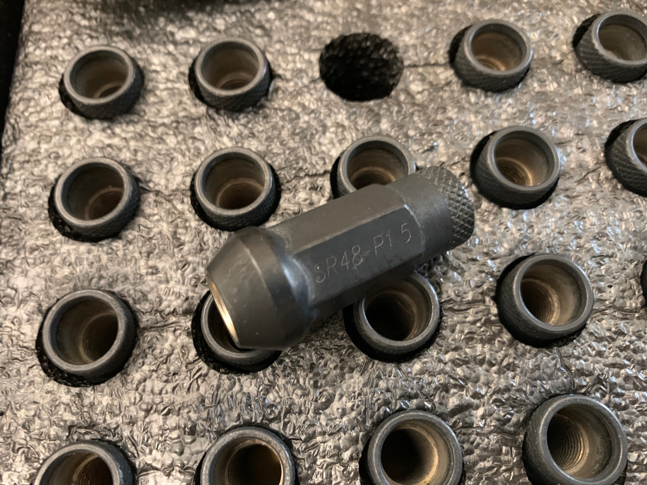 (20) Muteki 32906B SR Series Black 12mm X 1.5mm SR48 Open End Lug Nut Set