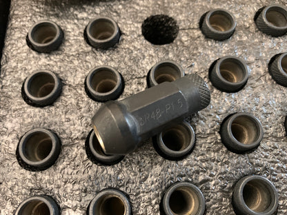 (20) Muteki 32906B SR Series Black 12mm X 1.5mm SR48 Open End Lug Nut Set