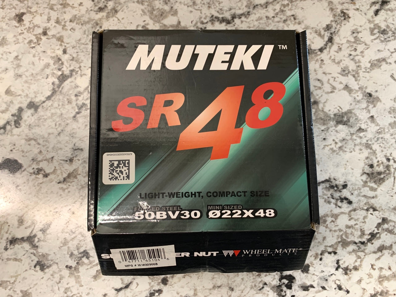 (20) Muteki 32906B SR Series Black 12mm X 1.5mm SR48 Open End Lug Nut Set