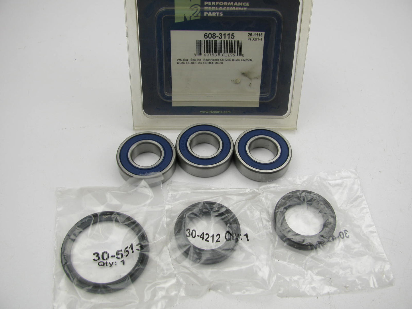 N2 608-3115 REAR Wheel Bearing Kit  1983-86 Honda CR 125R, CR250R, 84-86 CR500R