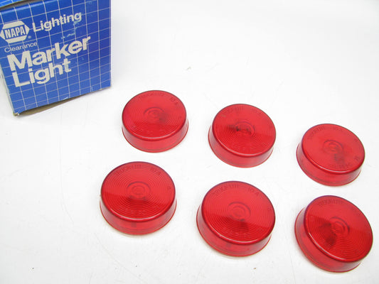 (6) Napa 102-10201 2.5'' Round Red Side Marker Clearance Light Lamps