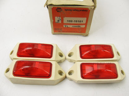 (4) Vintage NAPA 102-15101 RED Side Maker Lights W/rubber Base