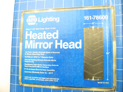 Napa 161-78600 West Coast Mirror Heated Replacement Head 6X16'' 12 Volt -20 Deg F