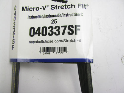 Napa 25-040337SF Serpentine Belt - 0.56'' X 34.25'' - 4 Ribs, Made By Gates