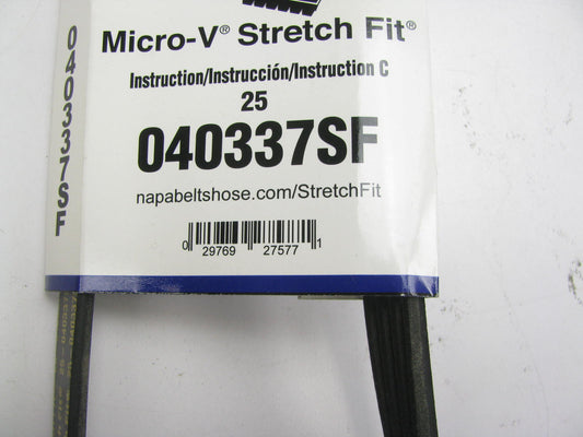 Napa 25-040337SF Serpentine Belt - 0.56'' X 34.25'' - 4 Ribs, Made By Gates