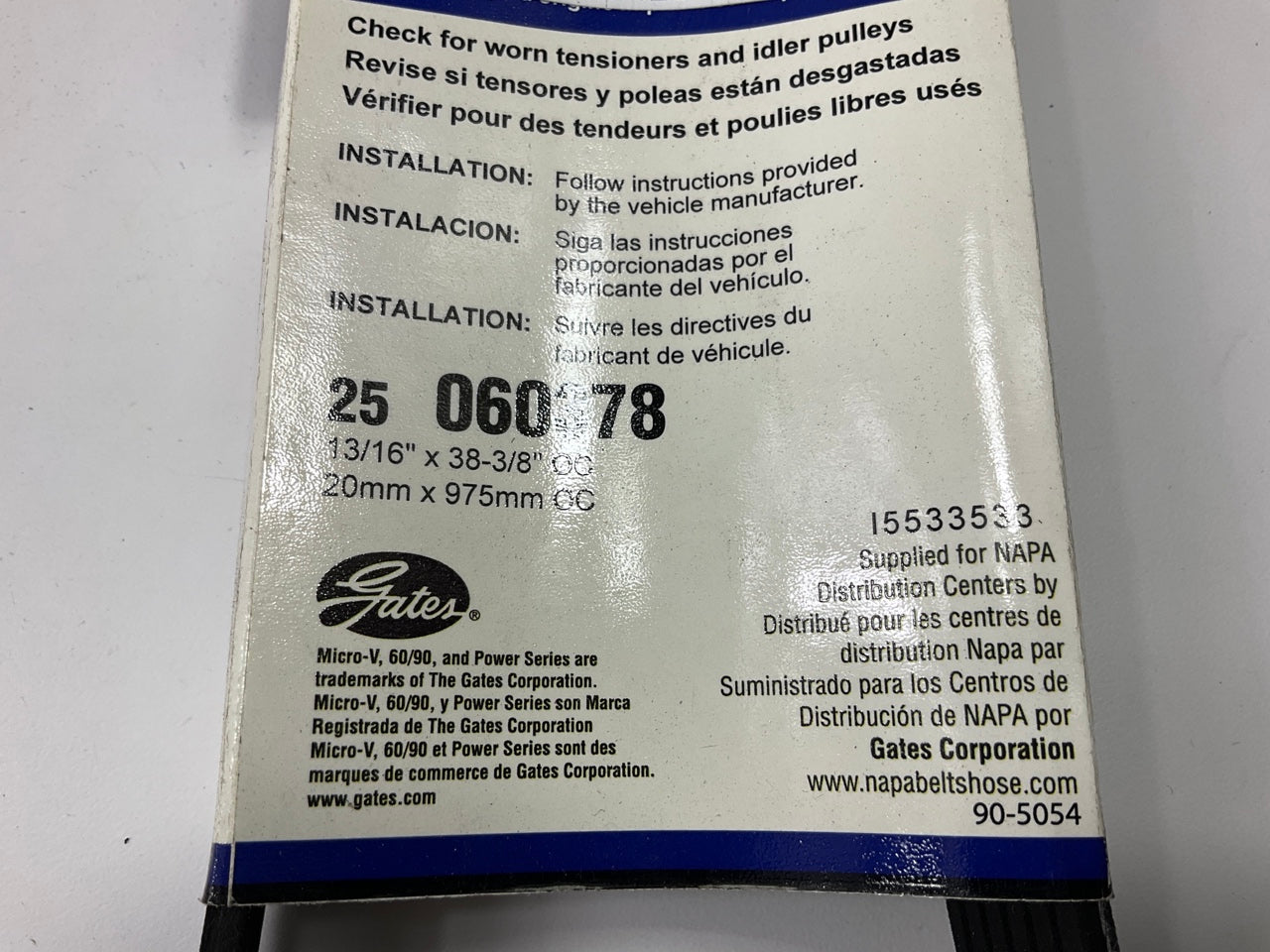 Napa 25-060378 Serpentine Belt