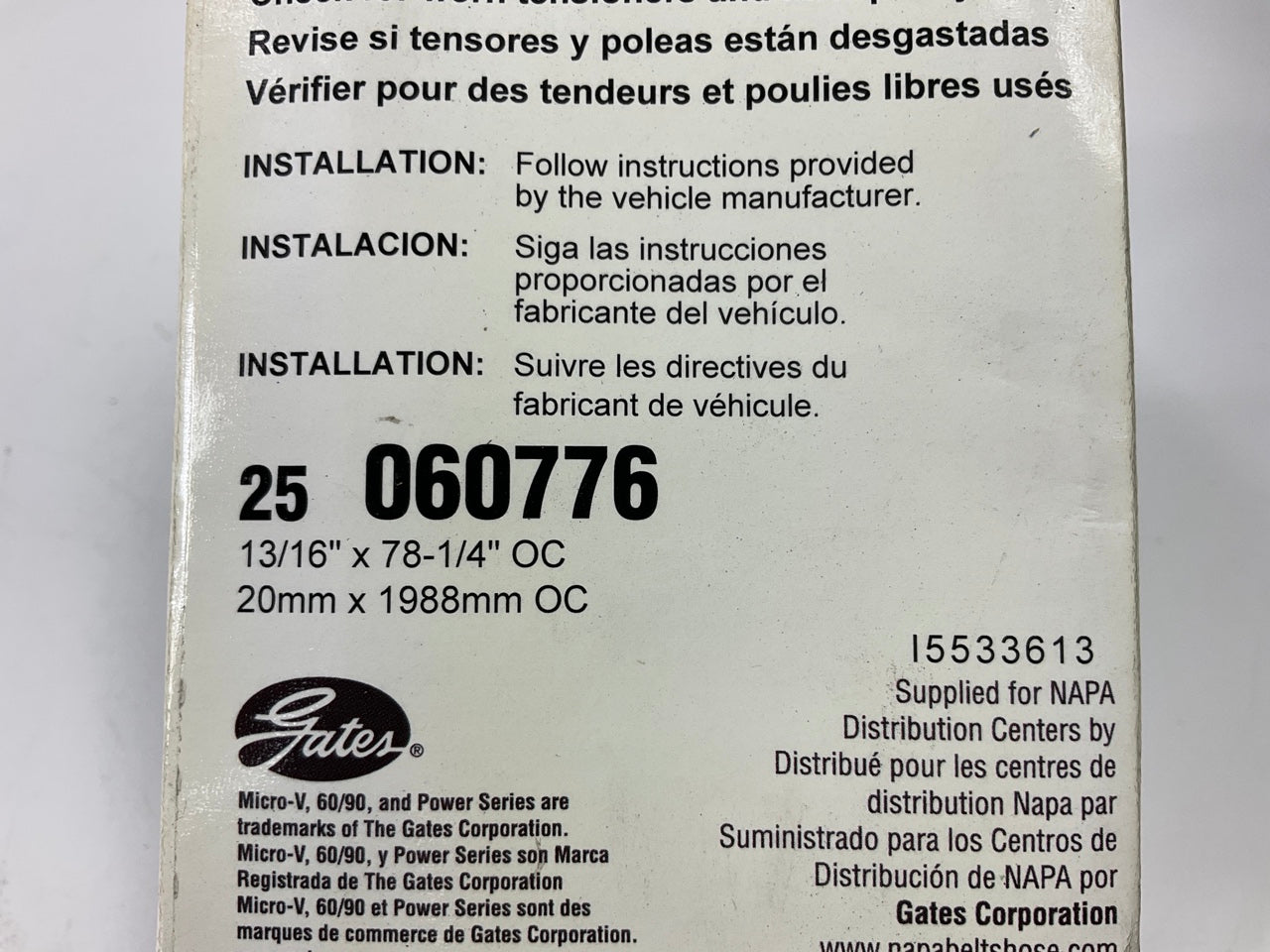 Napa 25-060776 Serpentine Belt