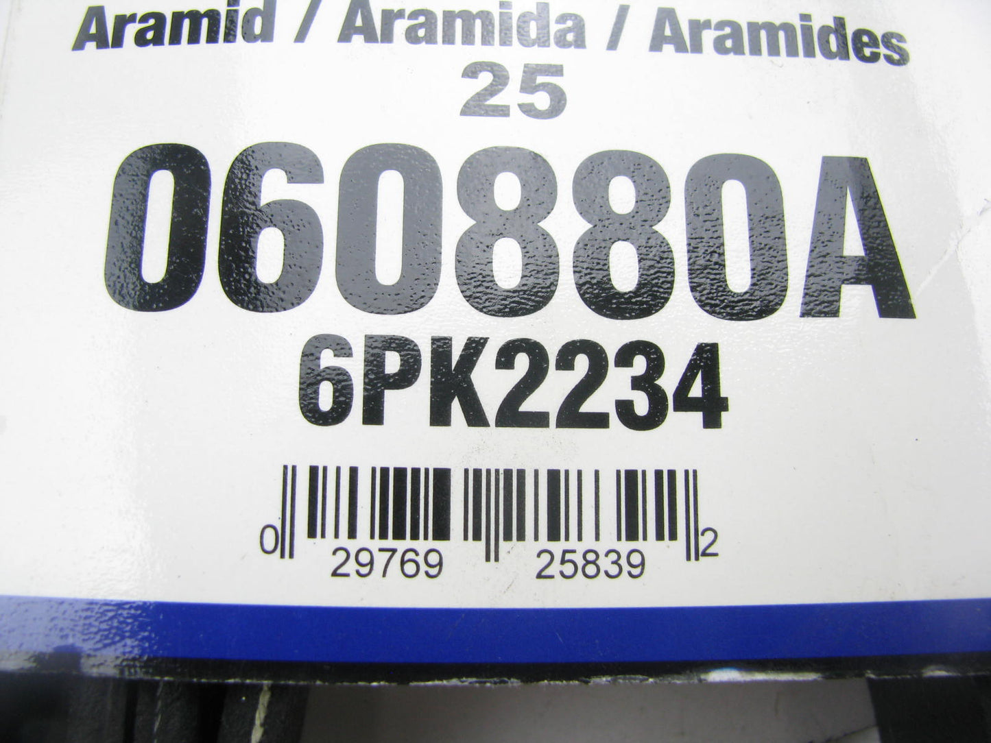 Napa 25-060880A Aramid Serpentine Belt - 0.84''x88'' 6 Ribs Made By Gates K060880A