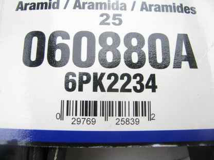 Napa 25-060880A Aramid Serpentine Belt - 0.84''x88'' 6 Ribs Made By Gates K060880A