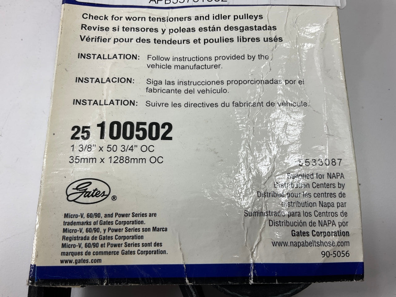 Napa 25-100502 Serpentine Belt