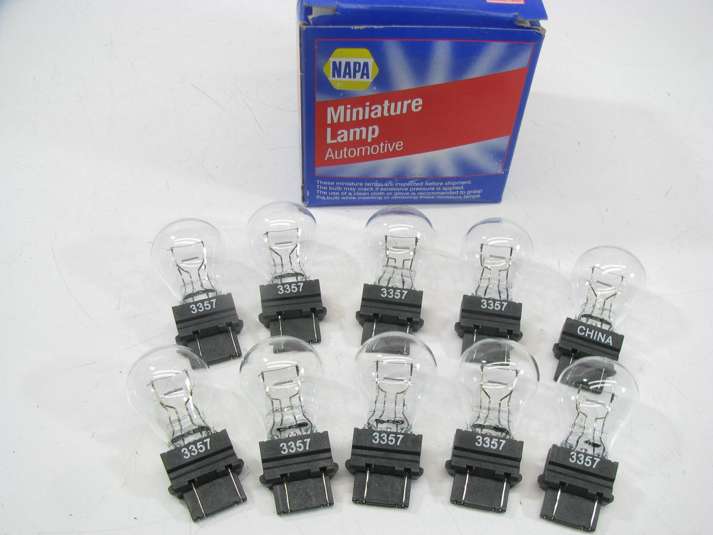 (10) Napa 3357 Miniature Light Bulb - Double Contact Wedge GT-8