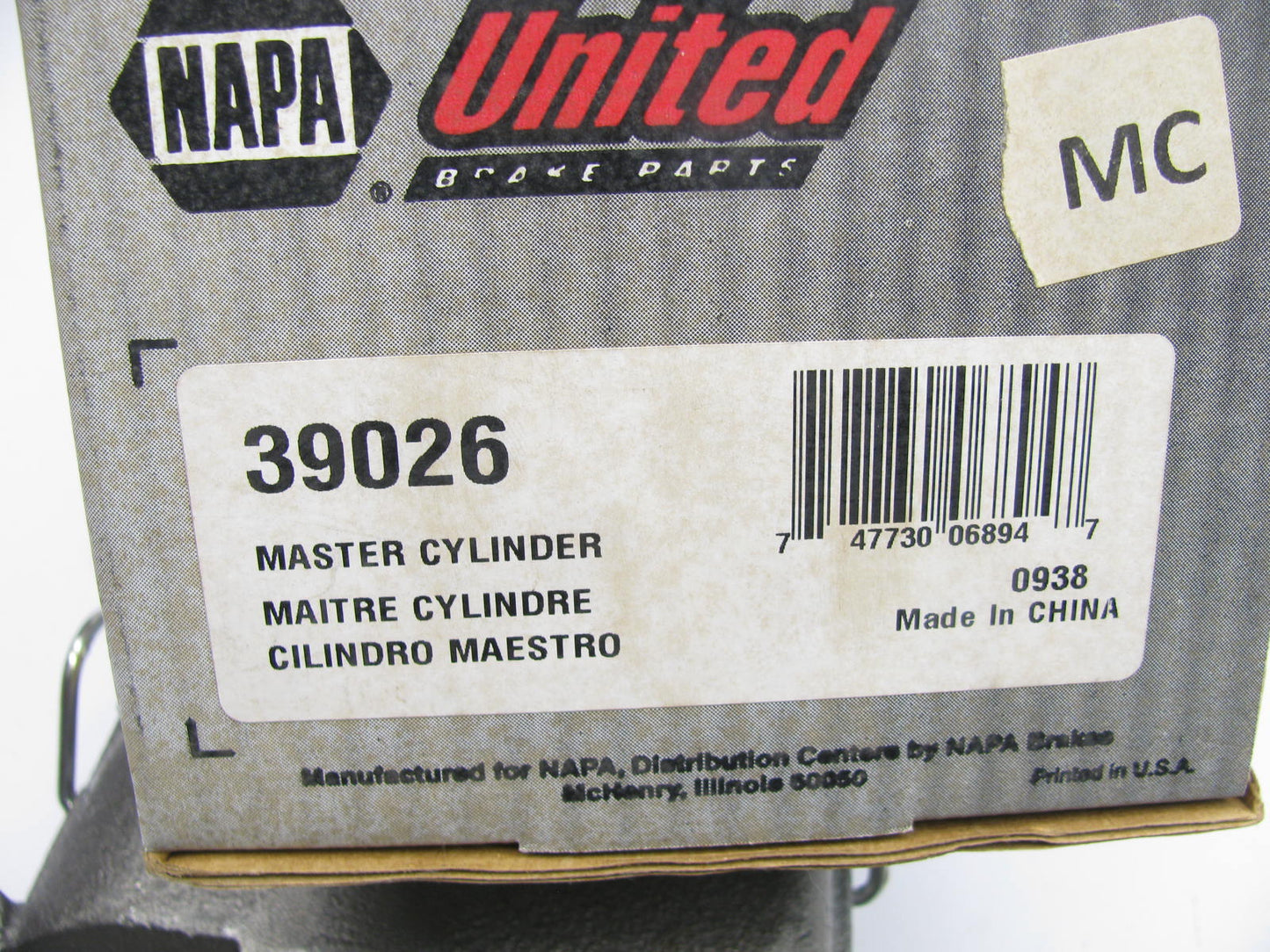 Napa 39026 Manual Brake Master Cylinder