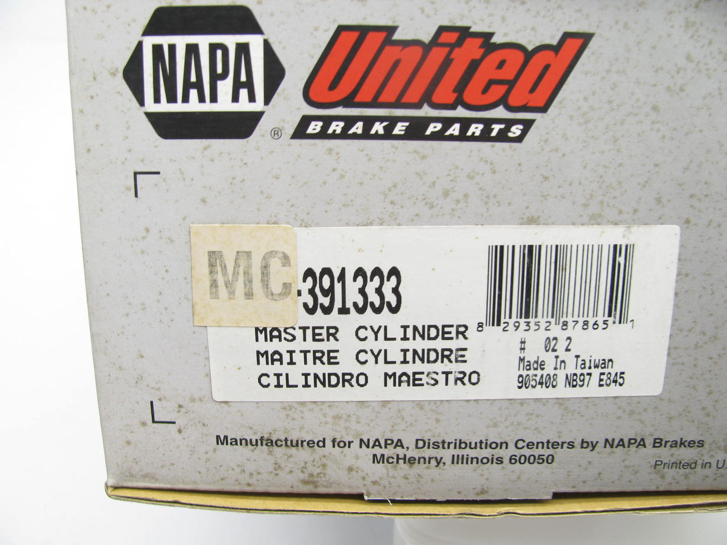 Napa 391333 Brake Master Cylinder - Manual Trans