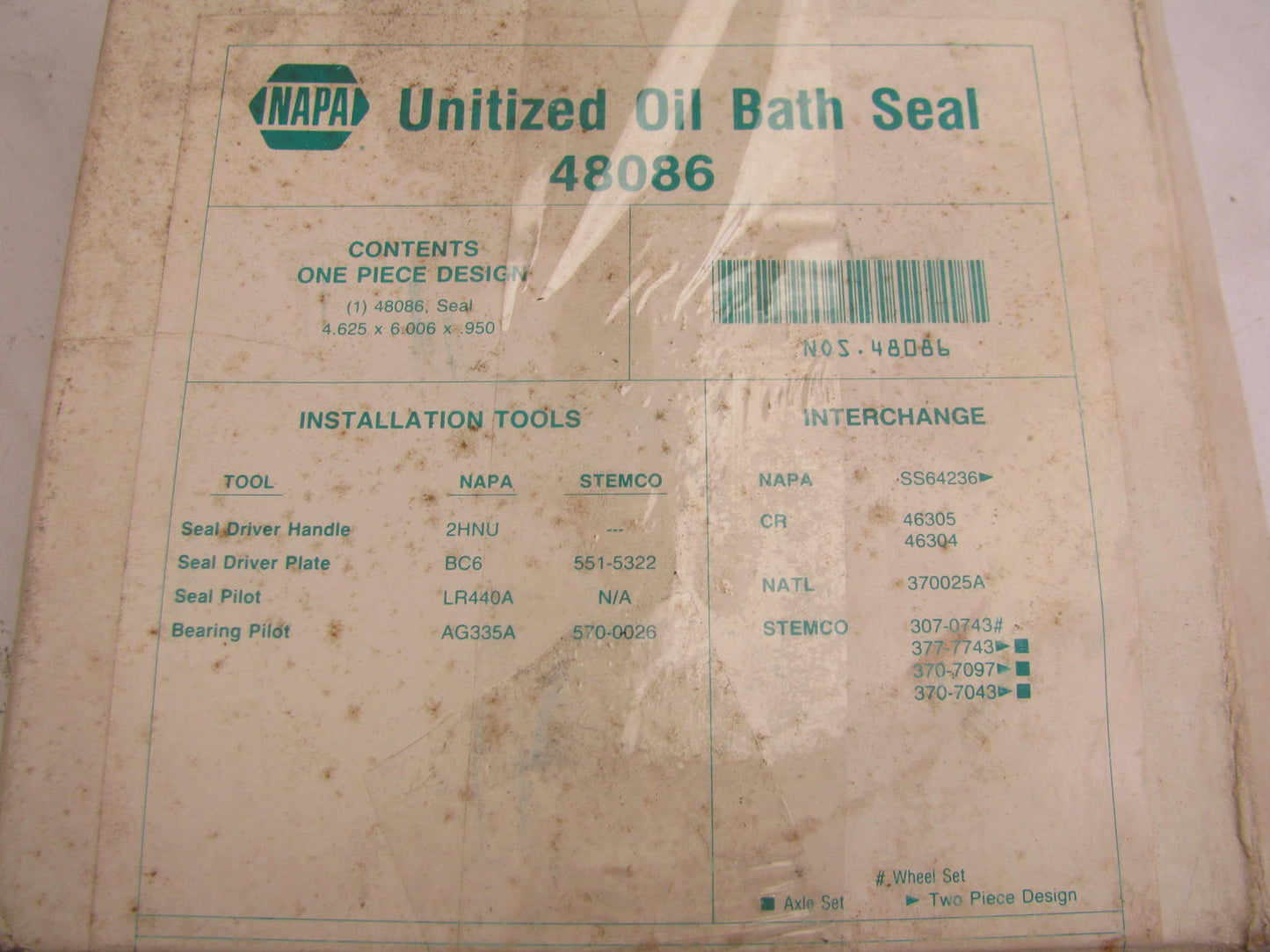 Napa 48086 Oil Seal - 6.006'' OD X 4.625'' ID X 1.000'' Wide