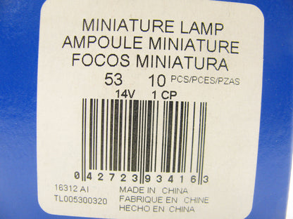 (10) Napa 53 Instrument Panel Light Bulb