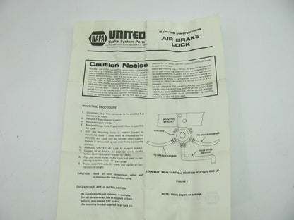 Napa 57508 Air Brake Lock Kit - MICO # 02-680-021, 03-680-021