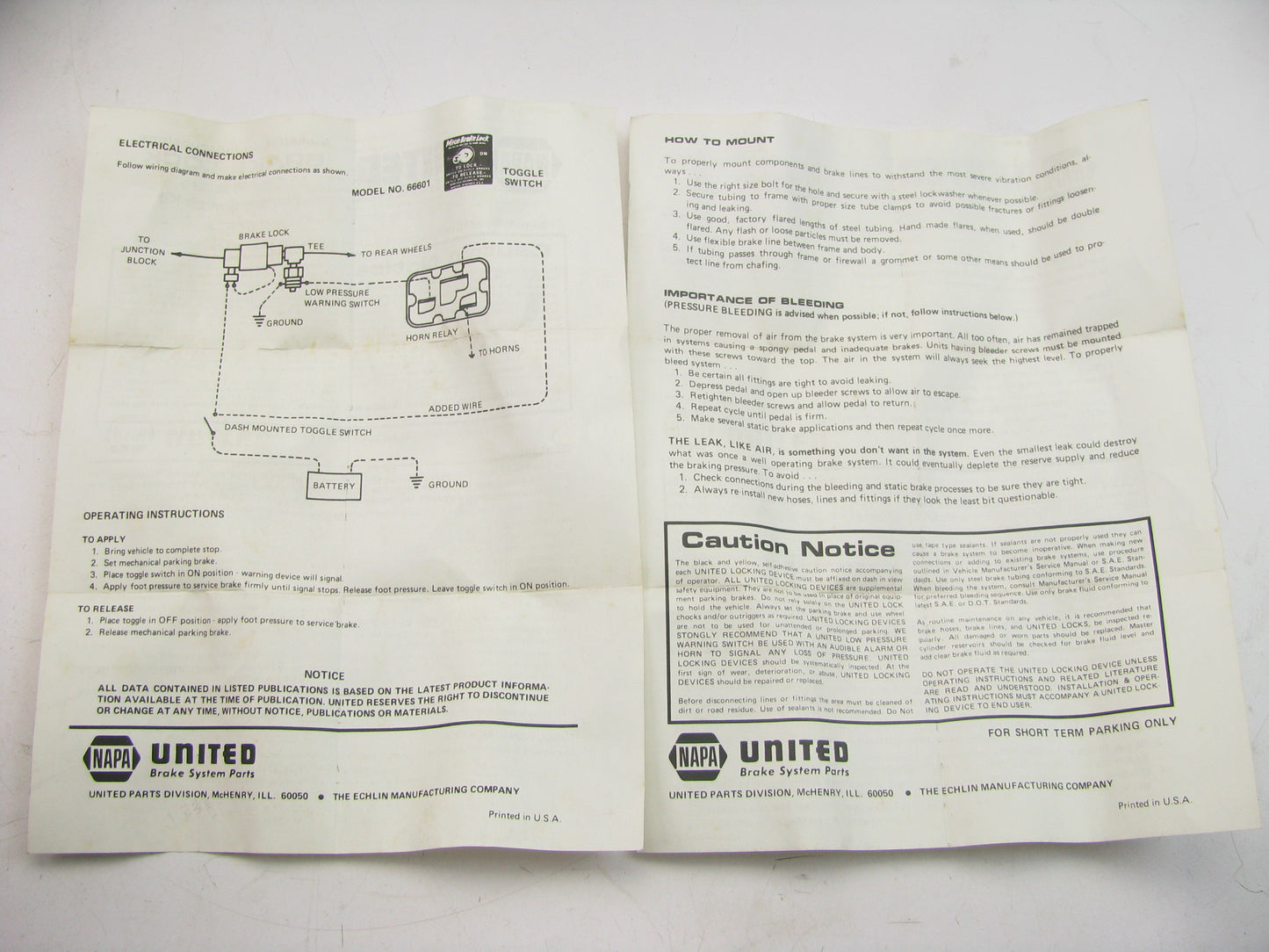 Napa 57513 Brake Lock Low Pressure Warning Switch
