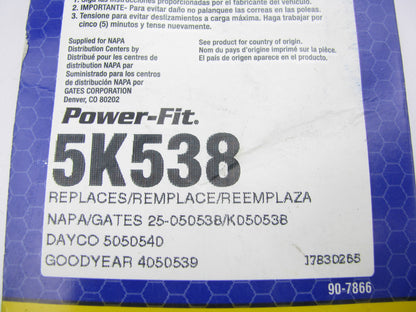 Napa 5K538 Serpentine Belt - 0.69'' X 54.332'' - 5 Ribs