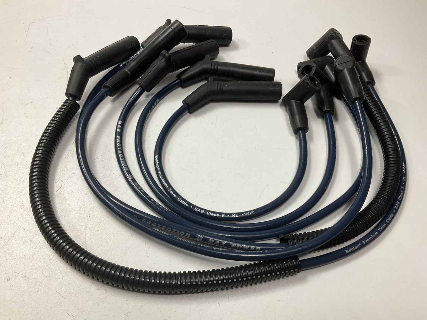 Napa 700438 Ignition Spark Plug Wire Set - 7mm, Blue Cables, Black Boots