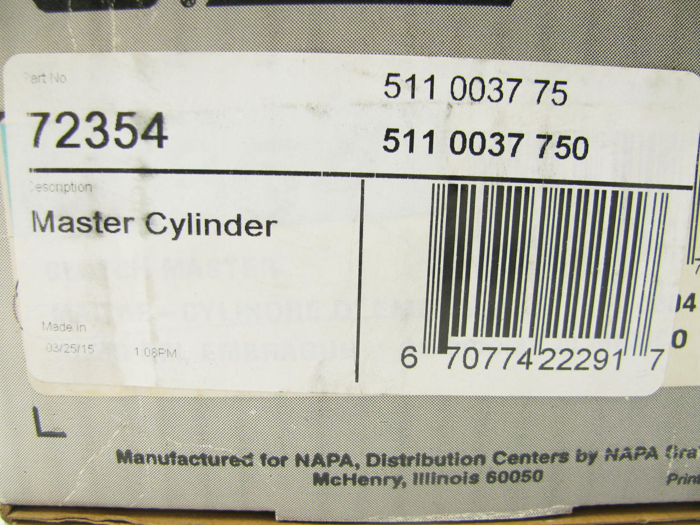 Napa 72354 Clutch Master Cylinder For 1997-2009 Dakota 2006-2009 Raider