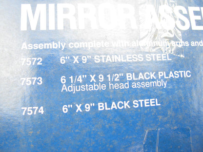 Vintage NAPA Signal-stat 7573 Side View Mirror 6-1/4''x9-1/2'' W/ Mount Bracket