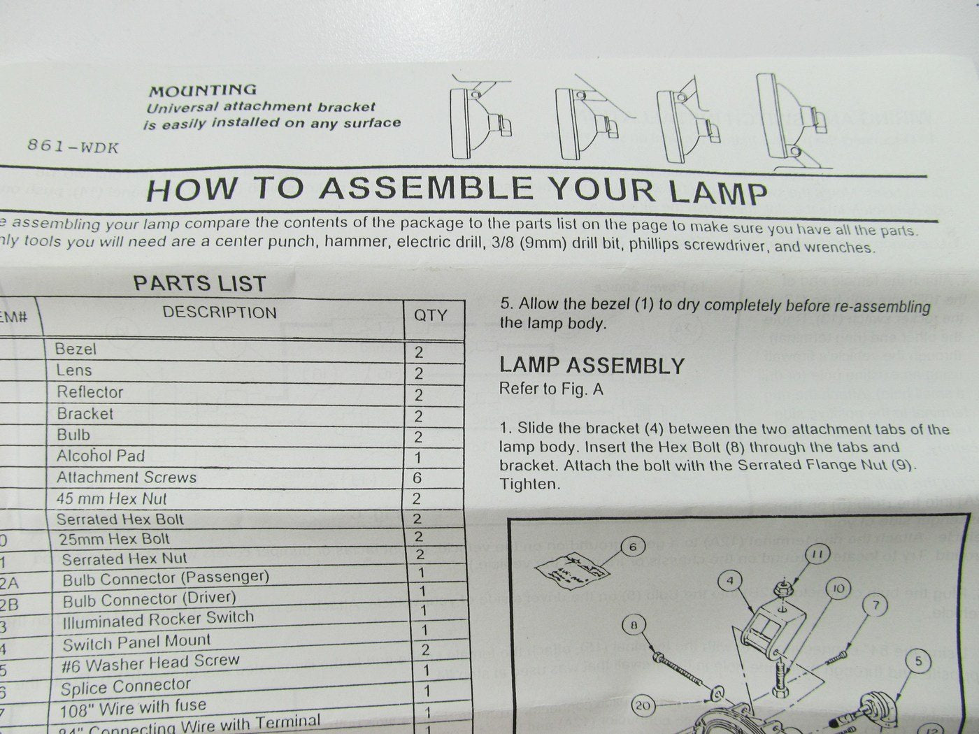 MADE IN USA - Napa 861WDK Halogen Fog Driving Lights Lamp Kit With Install Kit