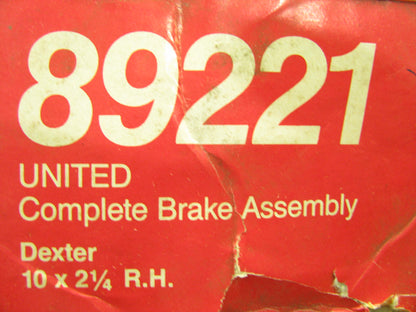 Napa 89221 Dexter Electric Trailer Brake Assembly 10''X2-1/4'' RIGHT 3.5K Axles