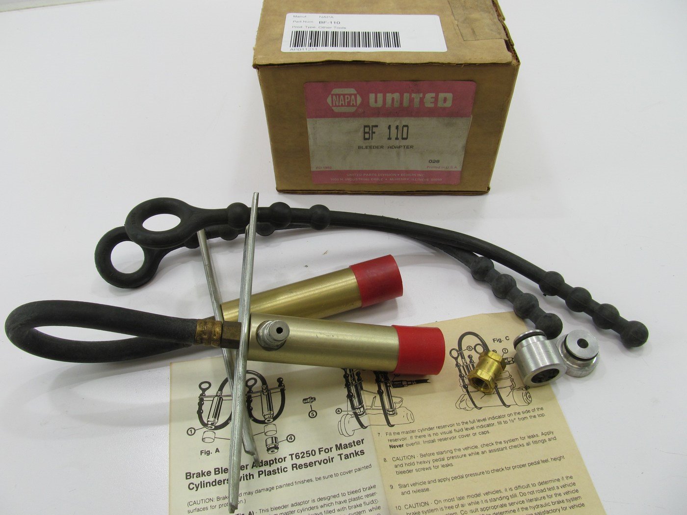 Napa BF-110 Power Brake Bleeder Attachment - Dual Reservoir Plastic Brake Master