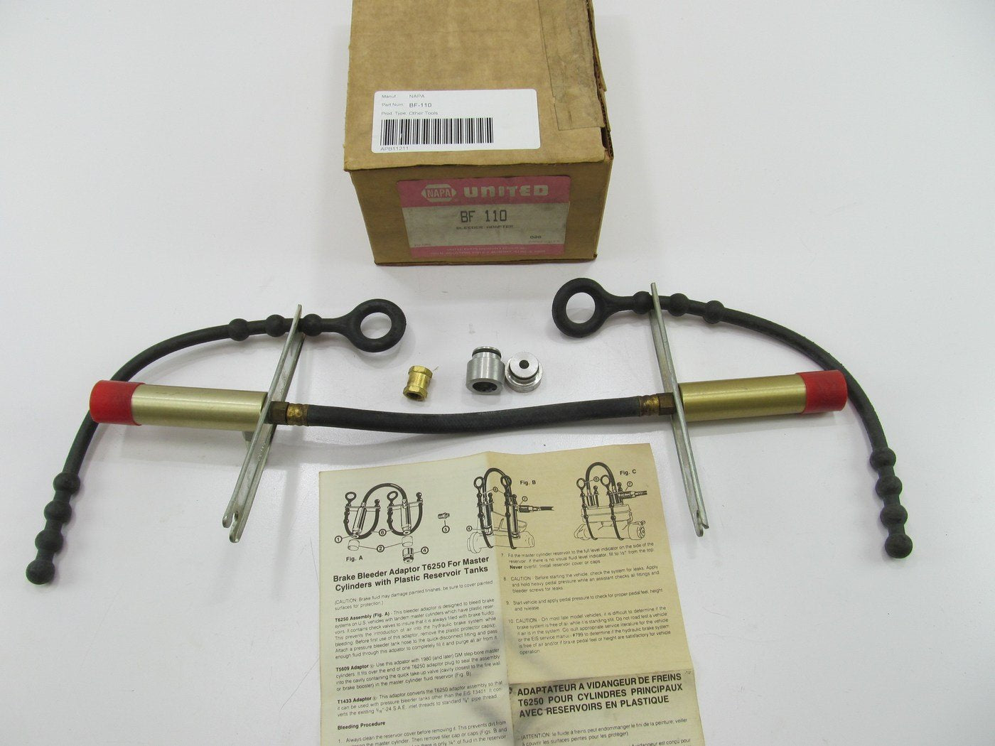 Napa BF-110 Power Brake Bleeder Attachment - Dual Reservoir Plastic Brake Master