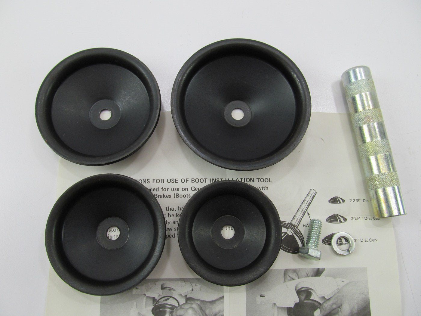 Napa BF116 Brake Caliper Piston Boot Install Kit - 2 3/8'', 2 3/4'', 3'', 3 3/8''