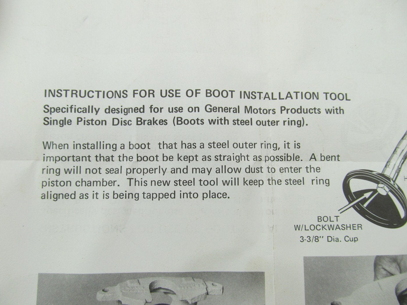 Napa BF116 Brake Caliper Piston Boot Install Kit - 2 3/8'', 2 3/4'', 3'', 3 3/8''