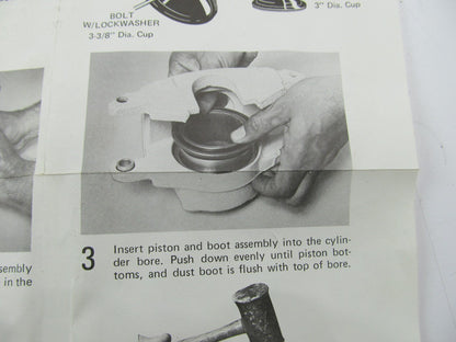 Napa BF116 Brake Caliper Piston Boot Install Kit - 2 3/8'', 2 3/4'', 3'', 3 3/8''