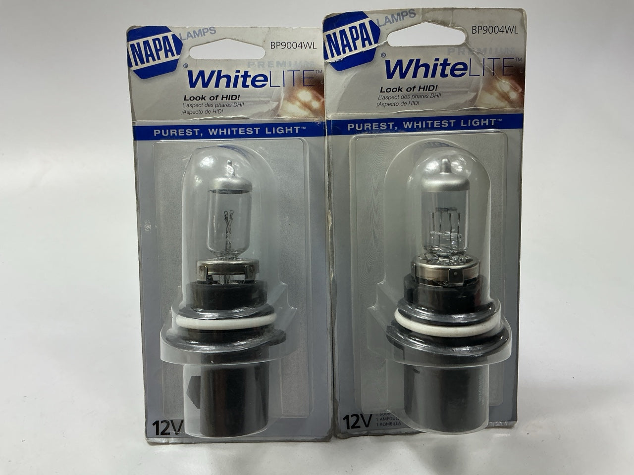 (2) Napa BP9004WL # 9004 White Lite Headlight Headlamp Bulb P29t T4 5/8'' 12V 45W