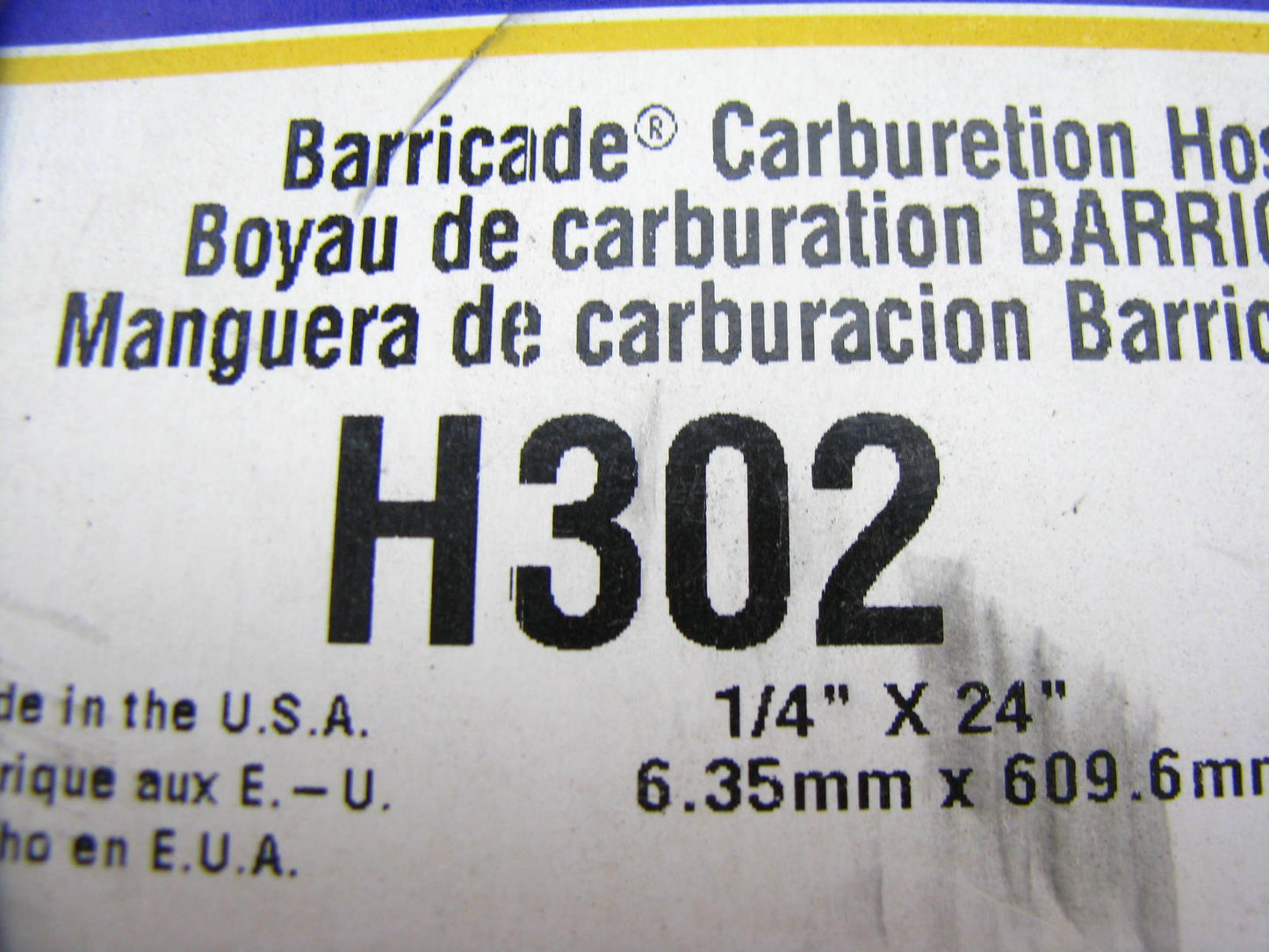 Napa H302 Barricade Fuel Hose - 1/4'' ID Hose X 24'' Long