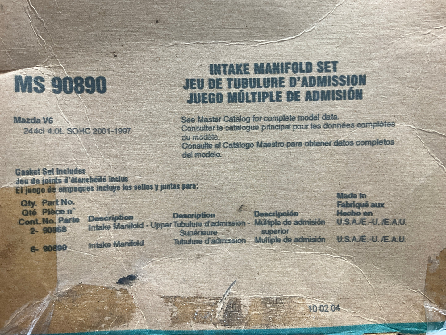 Napa MS90890 Engine Intake Manifold LOWER Gasket Set 97-01 Ford 4.0L V6 SOHC